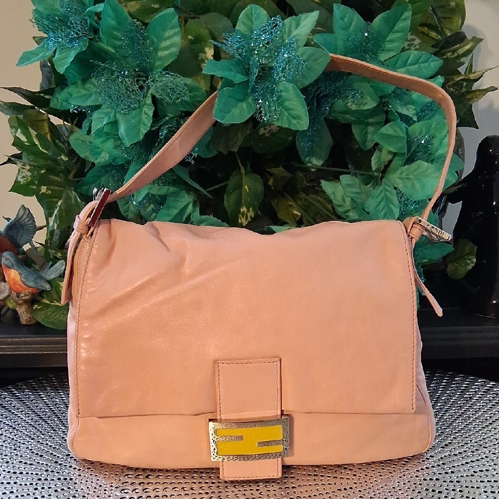 Fendi Vintage Limited Edition Mama  Shoulder Bag with Yellow Accent